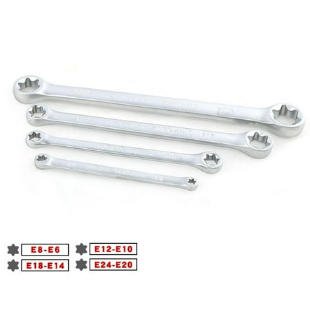 4Pc Star Double Torx Wrench Spanner E6 - E24 E-Type Double-Ended Hexagon