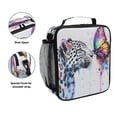 thumbnail image 2 of Square Lunch Bag 10.5*3.5*9.5 Inches Cooler Bag Lunch Bag Insulation Portable Durable Fashion Colorful Leopard and Butterflies, 2 of 6