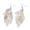 Gold Silver, variant on Hook Textured Dangle Earrings Hooks Leaf Gray Green 60x27mm Ear-Wire Polished P352