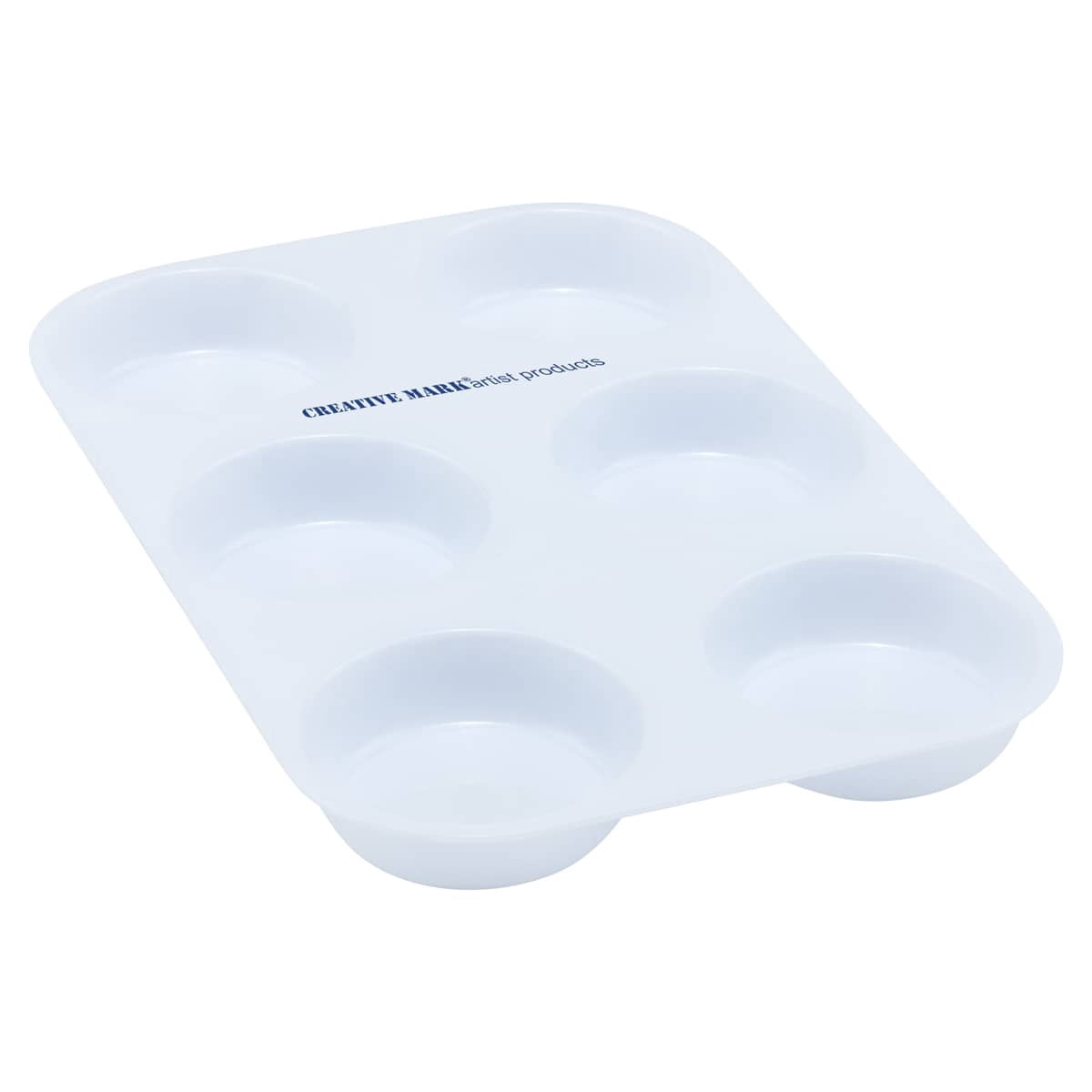 Creative Mark 6‑Well Plastic Muffin Tray for Art Paint, Pack of 12, Reusable 60ml Oversized Paint Wells for Acrylic Watercolor & Gouache, Durable, Easy-Clean Palette Tray for Artists & Craft Supplies