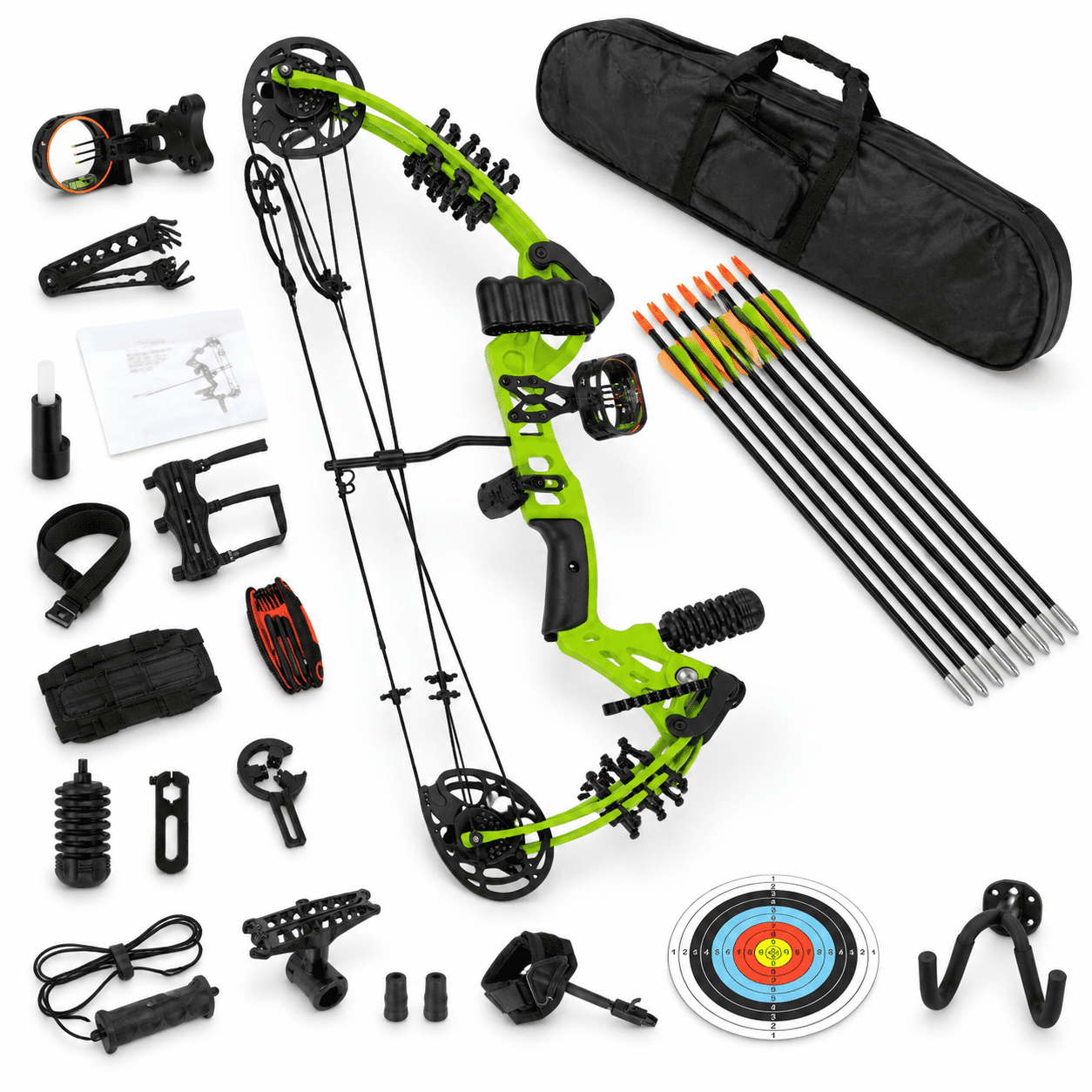 Green-Bow Bag Compound Bow Set 15-45 Lbs For Teens And Beginners