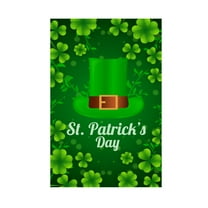 St Patricks Day Garden Flags for Outside,Shamrock/Hat Vintage St Patricks Burlap Yard Flag,Double Sided Rustic Happy Welcome Saint Patty's Day Irish Yard Flag for St Patricks Decorations