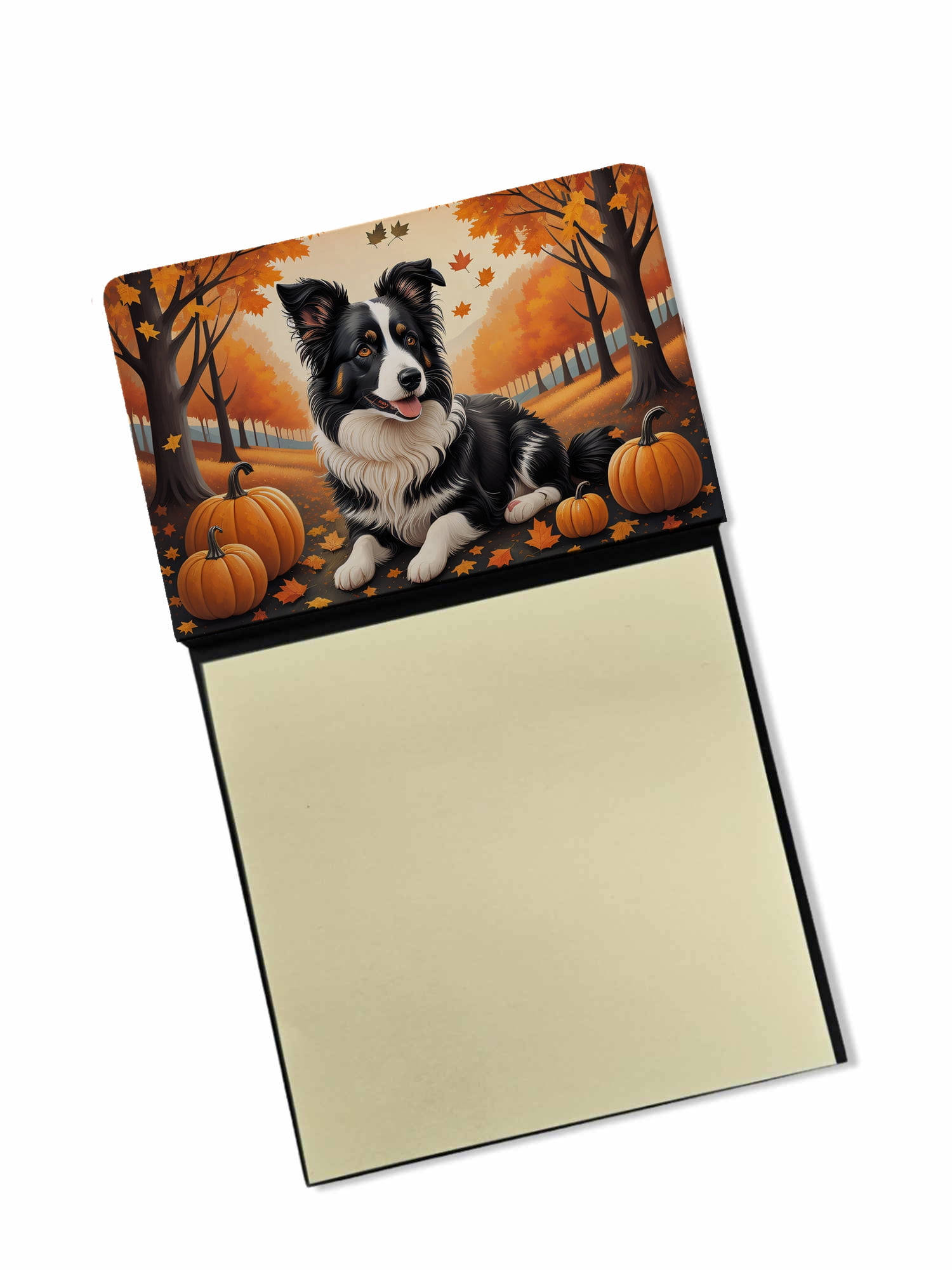 White Boxer Fall Sticky Note Holder 3.25 in x 5.25 in