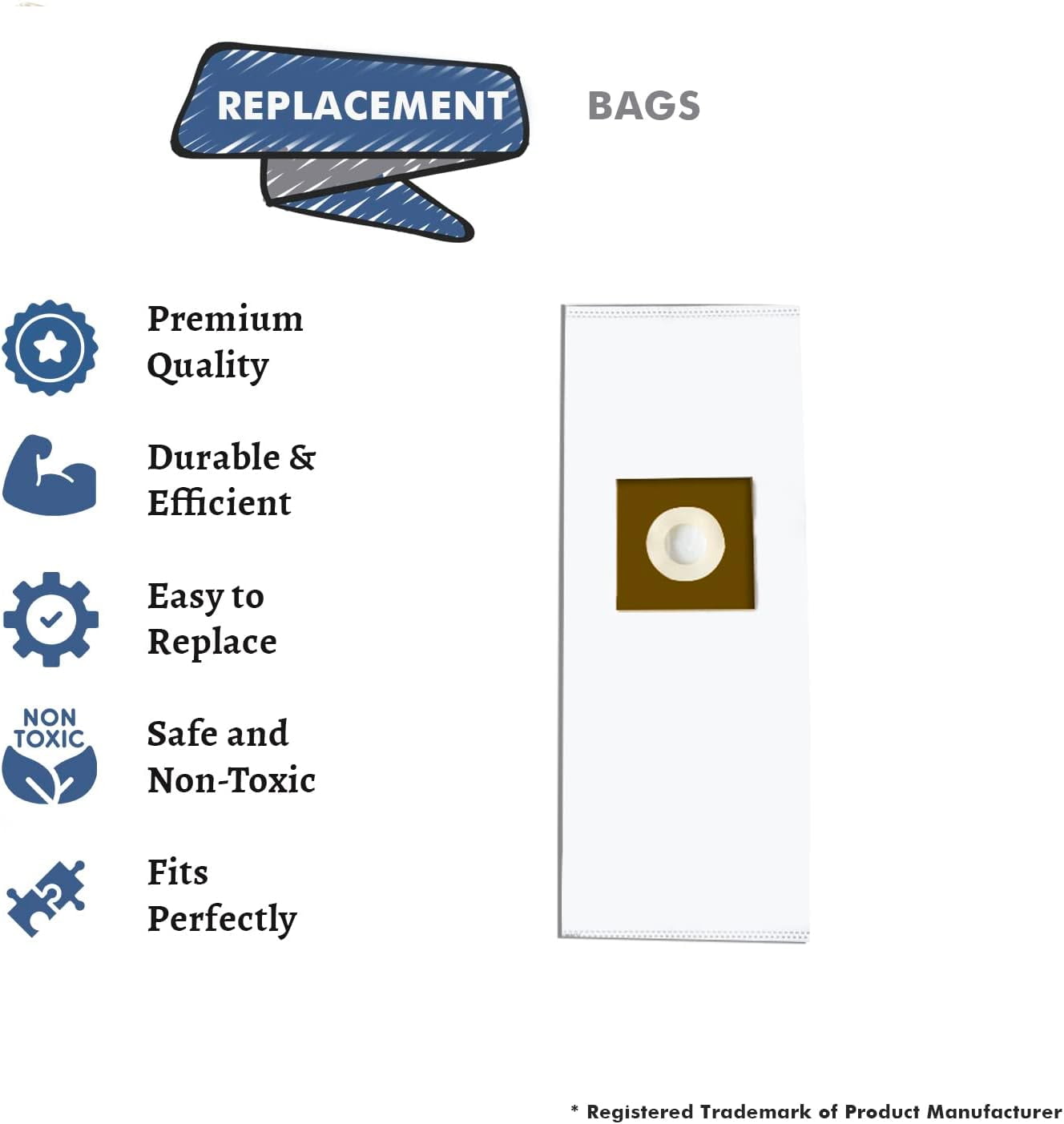 Replacement Part For Hoover Type Y HEPA Bag (4-Pack), AH10040