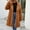 Brown, variant on Womens Long Faux Fur Coat Oversized Loose Winter Jackets Trendy Luxury Trench Coat Open Front Lapel Outerwear White