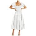thumbnail image 1 of WILLBEST Robes d'Été Décontractées pour Femmes Robe Décontractée Tendance Épaules Dénudées Manches à Volants Idéale pour Activités Extérieures et Fêtes, 1 of 6