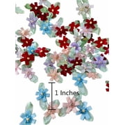 Charmed 100 Silk Ribbon 5 Petal Flowers 1" Multicolor Craft Supplies