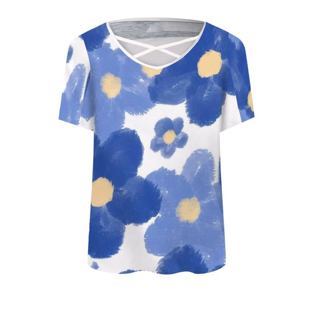 Gibobby Casual Playera de Manga Corta para Mujer Camiseta manga corta estampada para mujer verano Top suelto informal(E,M)
