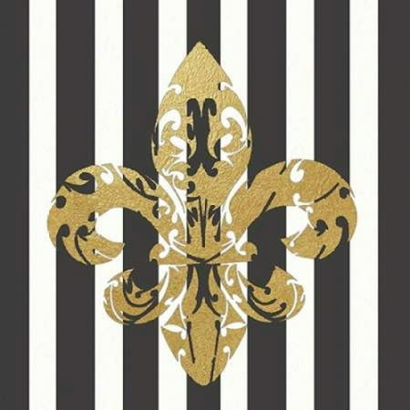 Fleur Stripe - Fleur de Lis Vertical Stripes Poster Print by Jo Moulton