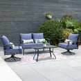 thumbnail image 6 of Aoodor 22"x24" Dark Blue Patio Chair Cushions Set, Memory Foam Outdoor Seat Cushions (Set of 2 Seats, 2 Backs, 2 Lumbar Pillows), 6 of 9