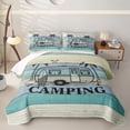 thumbnail image 2 of Catabedysis Ocean Beach Camping Quilt Full,Camper Print Full Bedspread Sets For Boys,Multicolor,3 Pieces, 2 of 7