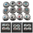thumbnail image 2 of 5 Pcs Flower Buttons Leather Decorative Buttons Imitation Turquoises Buttons Clothes Buttons for Craft Decoration, 2 of 9