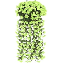 Kumdkd Artificial Silk Hanging Flowers Bouquet - UV-Resistant Outdoor/Indoor Wedding Wall Decor, Garden Privacy Fence Screen with 220 Realistic Flowers (Green, 31.5in)