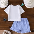thumbnail image 6 of NOLDARES Toddler Baby Girls Summer Clothes Crewneck Short Sleeve T-Shirts Tops Ruffle Shorts Cute Outfits Set 6M-4T(White,5-6 Years), 6 of 6