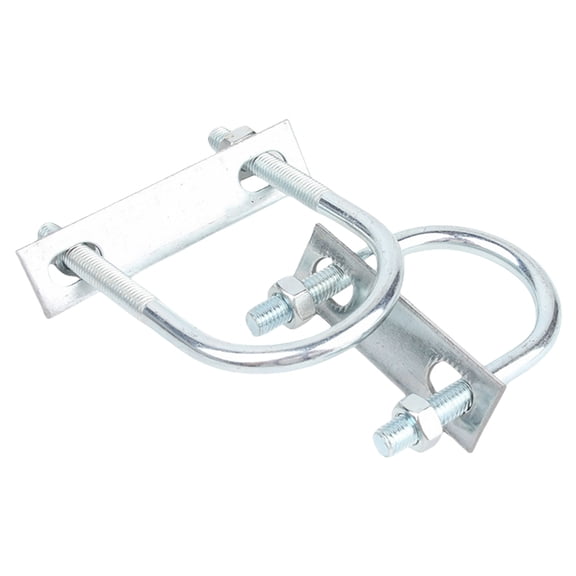 2Pieces Round U Bolt Fastener Set Carbon Steel Construction with Frame Plate Washers for Automotive Pipe Fitting