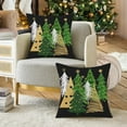 thumbnail image 4 of Christmas Pillow Covers 16x16 Inch Set of 2 Christmas Tree Black Decorative Throw Pillow Covers Winter Holiday Cushion Cases Decor for Home Couch Sofa, 4 of 6