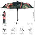 thumbnail image 3 of FORMRS Travel Umbrella Folding Auto Open Close Windproof Rain UV Protection, Red Flamingo Pattern, 3 of 8