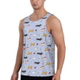 thumbnail image 2 of Uemuo Dogs Are Running Pattern Men's Muscle Shirts Sleeveless Dry Fit Gym Workout Tank Top Lightweight Sports Tank Top Beach Tank Top, Loose-fit Sleeveless Shirt-Large, 2 of 7