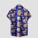thumbnail image 2 of Camisas Manga Larga Hombre Camisa de manga corta con estampado de patchwork con estampado del Día de la Independencia de los Estados Unidos para hombres Camisa de manga corta con botones (Blue, 3XL), 2 of 4