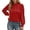 Red, variant on Long Sleeve High Neck Solid Color Pleated Casual Shirt For Everyday Wear