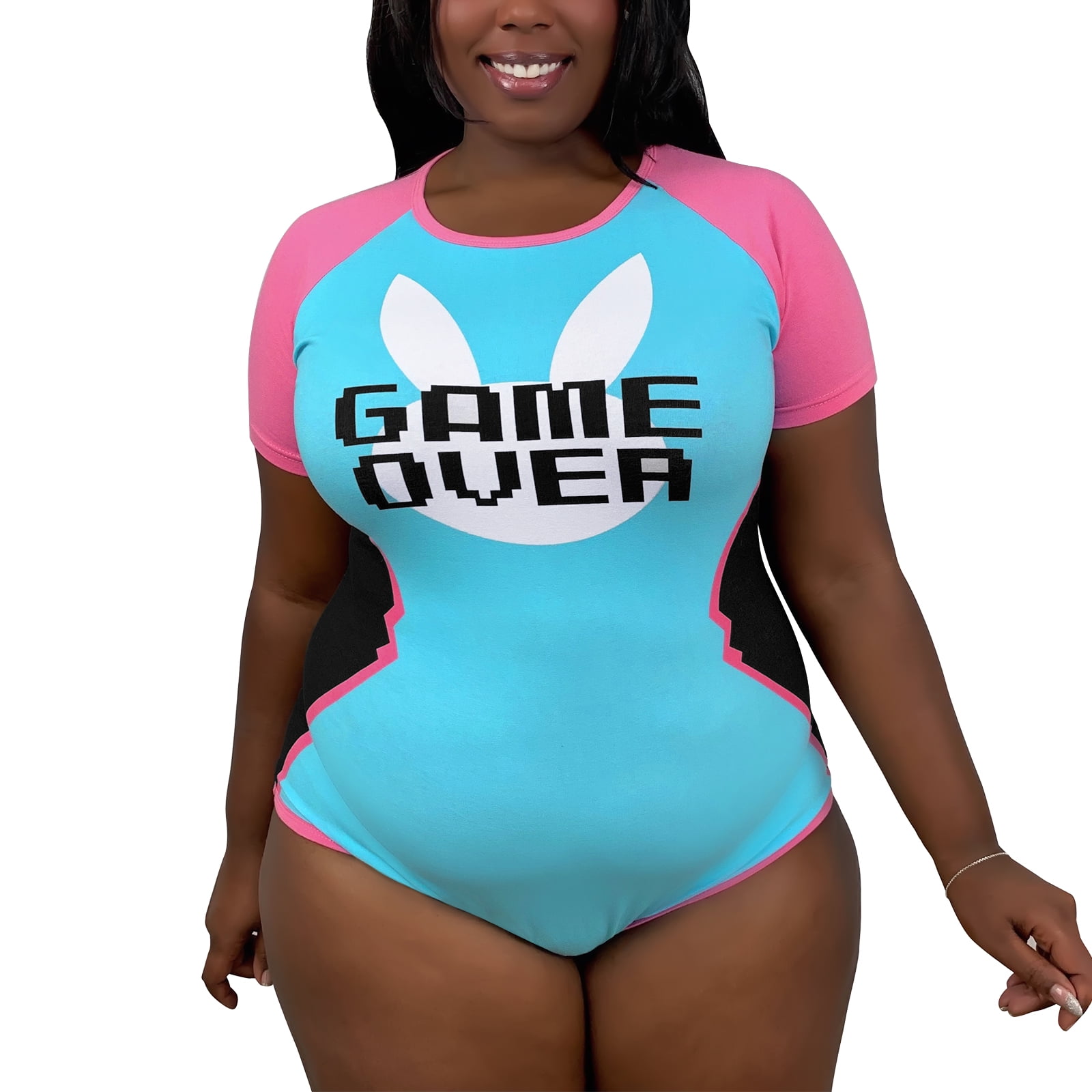 Littleforbig Cotton Romper Onesie Pajamas Bodysuit - Bunnywatch XS