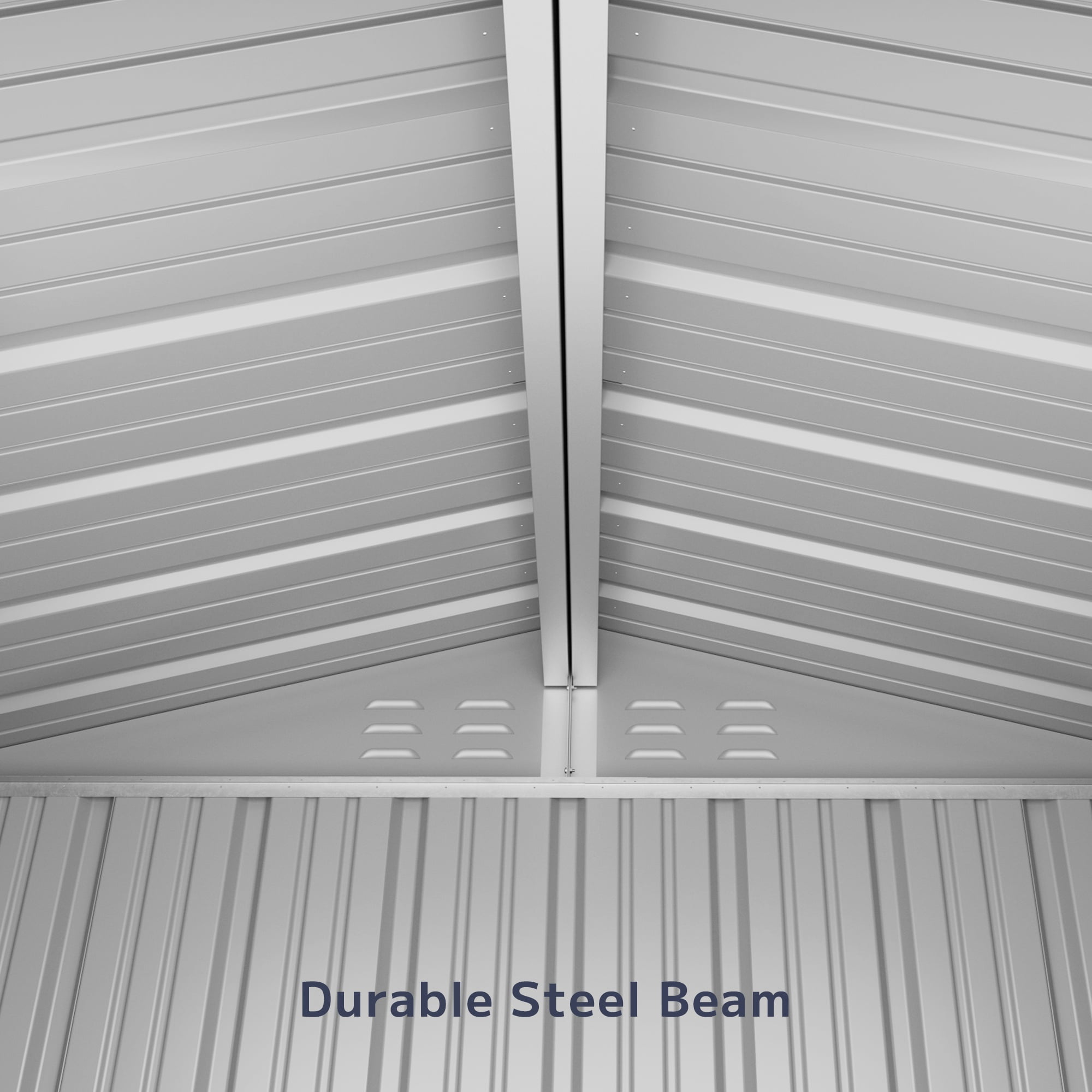 Asofer 6'x4' Galvanized Steel Outdoor Storage Shed, Lockable Door Weather Resistant Tool Shed for Backyard Patio