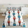 thumbnail image 2 of jejeloiu Christmas Nutcracker Soldier Queen Comforter Set,White Red Blue Bedding Sets,Happy New Year Bedding Comforter Set For Girls,,Microfiber Bedroom Decor Reversible,3pcs, 2 of 8