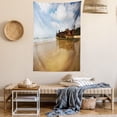 thumbnail image 2 of Ocean Decor Tapestry, Antique Rusty Pirate Ship Wreck on the Coast in Caribbean Island Pacific Sea View, Wall Hanging for Bedroom Living Room Dorm Decor, 40W X 60L Inches, Multi, by Ambesonne, 2 of 5