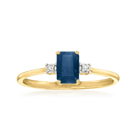 Ross-Simons 0.50 Carat Sapphire Ring With Diamond Accents in 10kt Yellow Gold, Women's, Adult