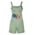 thumbnail image 4 of Womens Wide Leg Overalls Sleeveless Rompers Adjustable Spaghetti Strap Summer Loose Shorts Jumpsuit with Pockets (S, Blue), 4 of 4