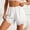 White, variant on Womens Shorts Satin Silk Lace Shorts Casual Elastic Waist Lounge Shorts Summer Beach Ruffle Shorts Bloomers Satin Pant Slip(Khaki,M)