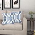 thumbnail image 6 of Navy Blue Pillow Covers 20x20 Inch Blue and White Boho Decorative Throw Pillow Covers Bohemian Geometric Outdoor Pillowcases Cotton Linen Cushion Covers for Couch Sofa Bed Decor (Pack of 2), 6 of 6