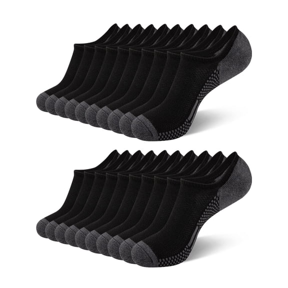 Cooplus Mens No Show Socks 10 Pairs Cushioned Non Slip Invisible Sock for Men