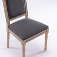 thumbnail image 3 of French Style Solid Wood Frame Antique Painting Linen Fabric Square Back Dining Chair,Set of 2,grey, 3 of 4