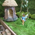 thumbnail image 3 of Ivy Tree Swing Dark Hair Fairy Girl Mini Figurine Garden Accessory Dollhouse Decor, 3 of 3