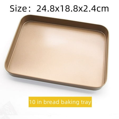 

10/8 inch Rectangle Toaster Oven Pan Baking Tray Ca Bread Ovenware Plate Carbon Steel Golden Non-stick Baking Pan Set Tools