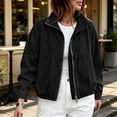 thumbnail image 2 of Stamzod Womens Denim Jacket Collared Long Sleeve Bomber Jean Jackets Casual Zip Up Jackets for Women with Pockets, 2 of 8