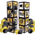 thumbnail image 3 of 4PCS 2025 Graduation Party Decorations Black Clear Boxes for Balloons with Different Letters with Letters GRAD Class of 2025 Proud of You Clear Balloon Blocks Graduation Party Supplies Kit, 3 of 6