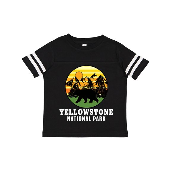 Inktastic Yellowstone National Park with Bear Mountains and Trees Cricle Boys or Girls Toddler T-Shirt