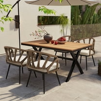 Newboti Furniture Contemporary Outdoor Set with PE Rattan Chairs and Plastic Wood Table,Suitable for Gardens and Lawns 95912