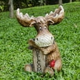 thumbnail image 1 of Moose with Cardinal Garden Statue Welcome Sign Yard Flowerbed Decor, 1 of 1