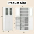thumbnail image 2 of Costway 63.5" Tall Kitchen Pantry Storage Cabinet with Glass Door Storage Shelves White, 2 of 10