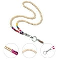 thumbnail image 6 of Waroomhouse Wooden Bead Lanyard Stylish Beaded Lanyard Id Badge Holder with Lobster Clasp Keyring Natural Wood Beads Work Card Lanyard, 6 of 8