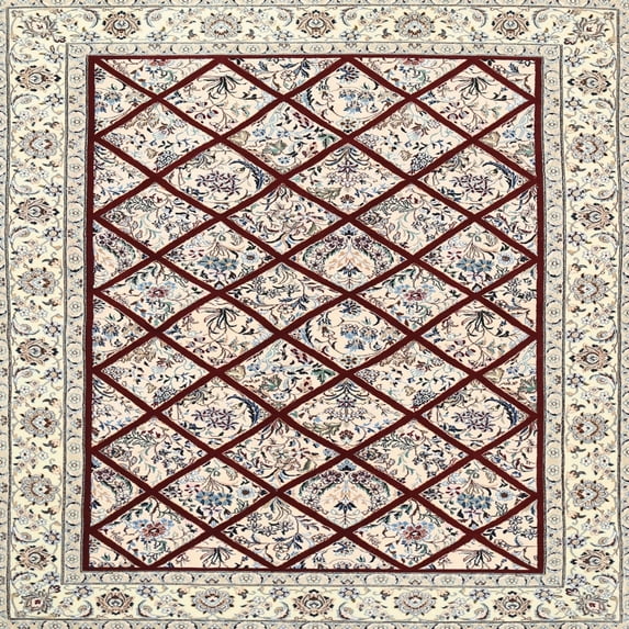 Ahgly Company Indoor Square Traditional Gold Persian Area Rugs, 3' Square