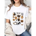thumbnail image 3 of Women Casual Halloween Graphic Tee Tis The Season Witch Skull Pumpkin Ghost Cassette Tape Print Top Autumn Festival Gift For Friends, 3 of 6