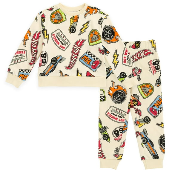 Hot Wheels Fleece Sweatshirt and Jogger Pants Outfit Set Toddler to Big Kid