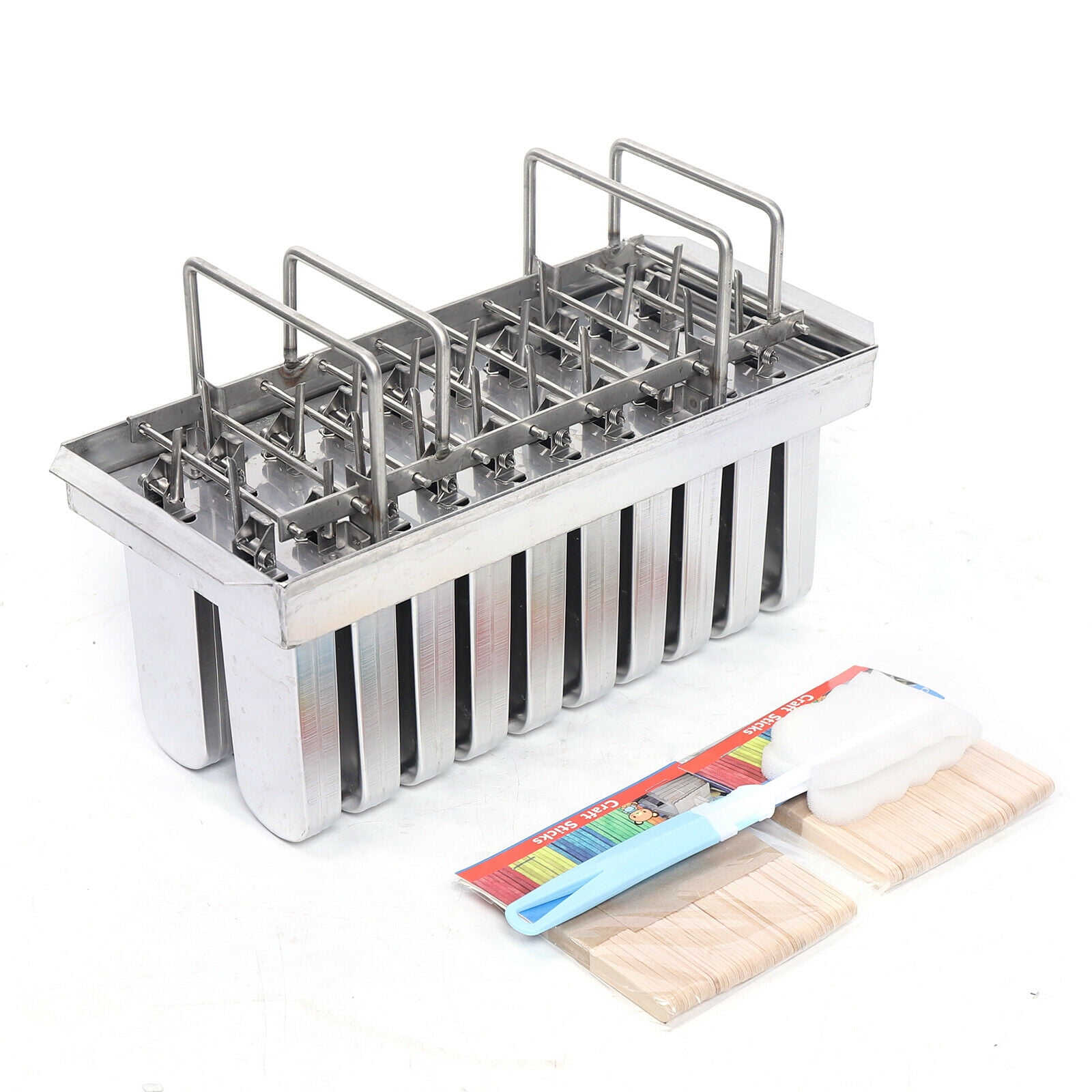 WICHEMI Stainless Steel Popsicle Molds Commercial Ice Pop Molds 20PCS Metal  Ice Lolly Popsicle Mold Ice Cream Maker Mold Stick Holder with Lid Single