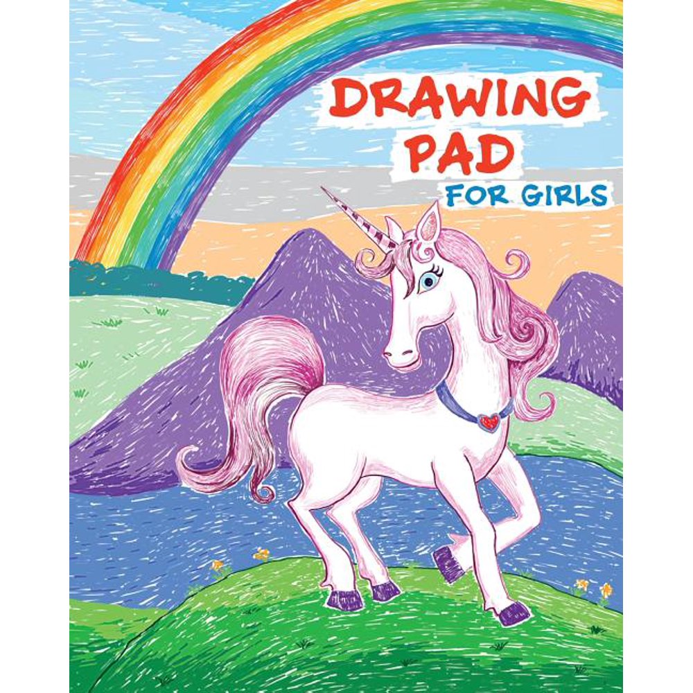 Drawing Pad for Girls Rainbows and Unicorns Sketch Book with Blank