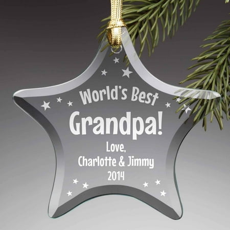 Personalized Glass Christmas Ornament - World's (The Best Gifts For Him This Christmas)