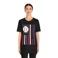 thumbnail image 6 of Women's Baseball Mom Red White Blue Flag Shirt, 6 of 11